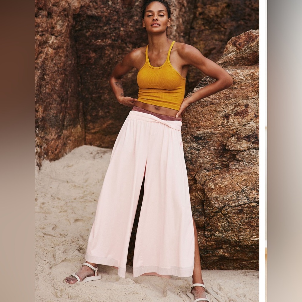 Free People Hot Shot Slit wide pants